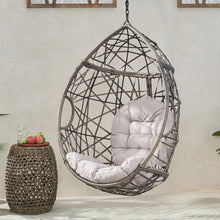 Load image into Gallery viewer, Marlin Hanging Egg Chair Basket With Teardrop Design - Gray
