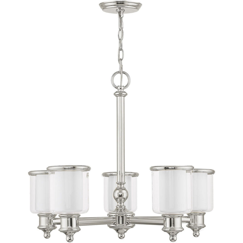 5-Light Dimmable Chandelier With Shades - Nickel