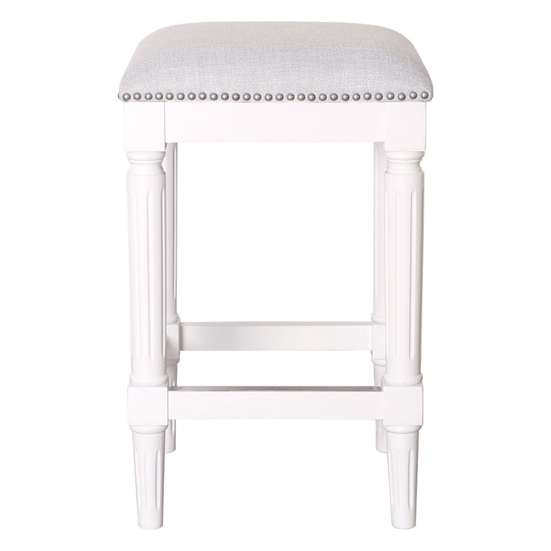 Solid Wood Backless Counter Height Bar Chair - Gray And Antiqued White