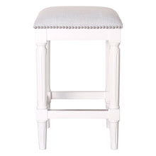 Load image into Gallery viewer, Solid Wood Backless Counter Height Bar Chair - Gray And Antiqued White
