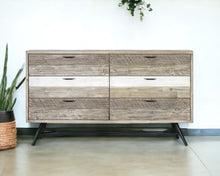 Load image into Gallery viewer, Multi Tonal Rustic Solid Wood Six Drawer Double Dresser - Natural / Ivory
