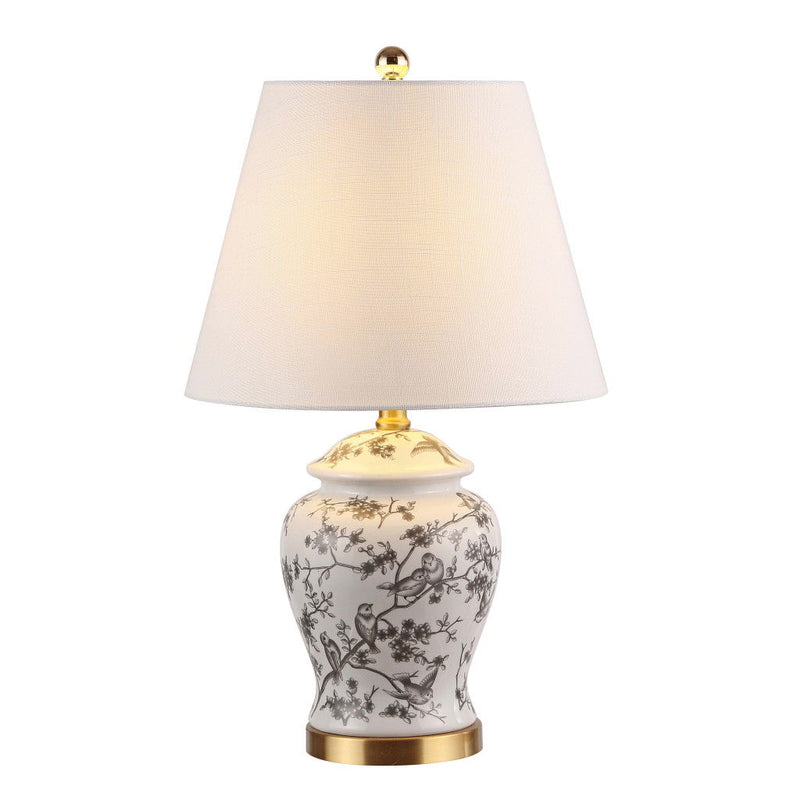 Urn Table Lamp LED With Empire Shade - Gray