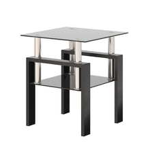 Load image into Gallery viewer, Modern Tempered Glass Tea Table, End Square Table For Living Room - Black
