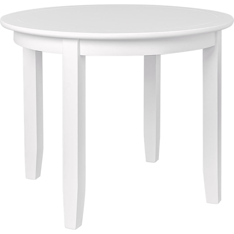 39" Solid Wood Round Top Dining Room Table - White