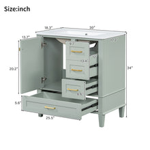 Load image into Gallery viewer, Bathroom Vanity, Modern Bathroom Cabinet With Sink Combo Set, Bathroom Storage Cabinet With A Soft Closing Door And 3 Drawers, Solid Wood Frame
