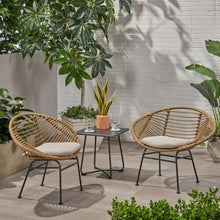 Load image into Gallery viewer, Cordella - Outdoor Woven Wicker Chairs With Cushions, (Set of 2)
