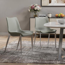 Load image into Gallery viewer, Faux Leather Modern Dining Chairs (Set of 2) - Gray
