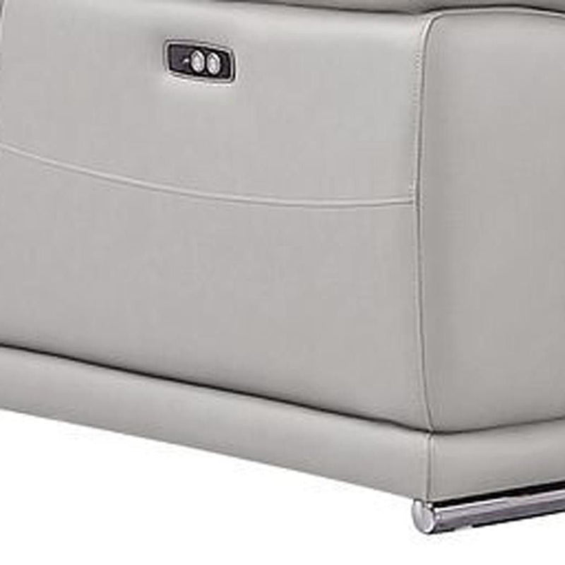 Leather Modular L Shaped Five Piece Corner Sectional - Ash / Gray