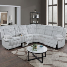 Load image into Gallery viewer, U-Shaped Sectional Sofa With Console Cup Holder, Storage Drawer, Manual Reclining
