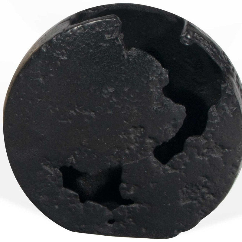 Hammered Round Table Vase - Black