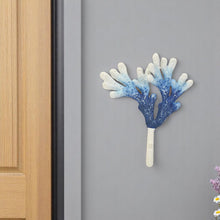 Load image into Gallery viewer, 5" Cast Iron Coral Wall Hook - Blue / White
