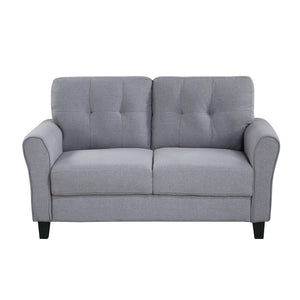 57.5" Modern Living Room Loveseat Linen Upholstered Couch Furniture for Home or Office ,Light Grey-Blue,(2-Seat,Old Sku:WF288518AAC)