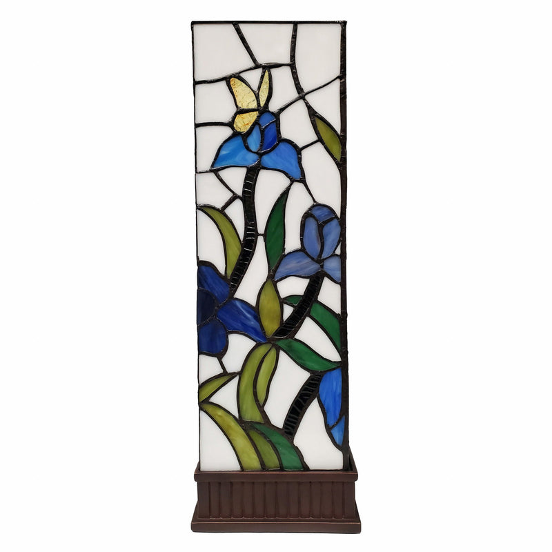 Tiffany Style Floral Base Table Lamp - Dark Brown