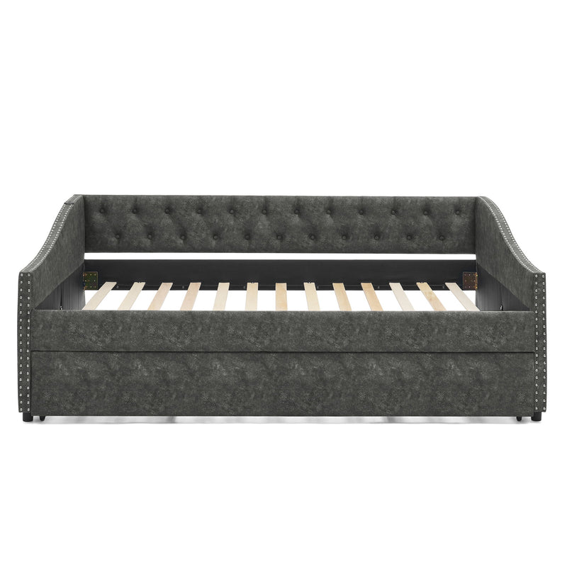Upholstered Daybed With USB Charging & Pull Out Bed