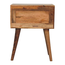 Load image into Gallery viewer, 23" Solid Wood Geometric Bone Inlay Two Drawer Nightstand - Black
