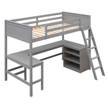 Load image into Gallery viewer, Loft Bed With Shelves With Desk

