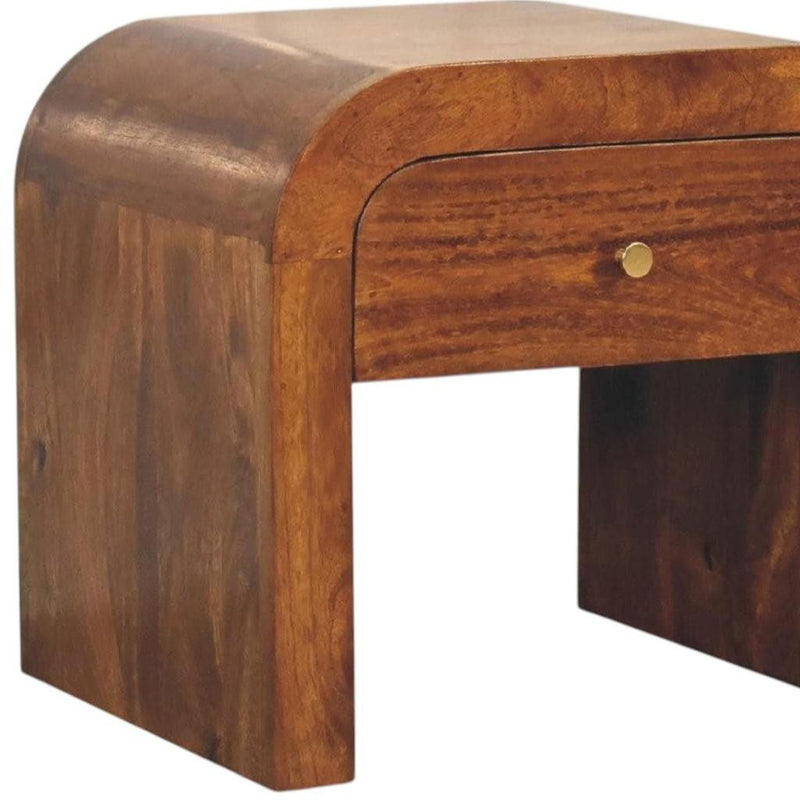 16" Solid Wood One Drawer Nightstand - Oak