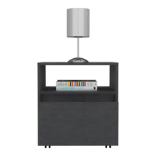 Load image into Gallery viewer, 15.8" x 15.8" x 20.5" One Drawer Faux Wood Nightstand - Black
