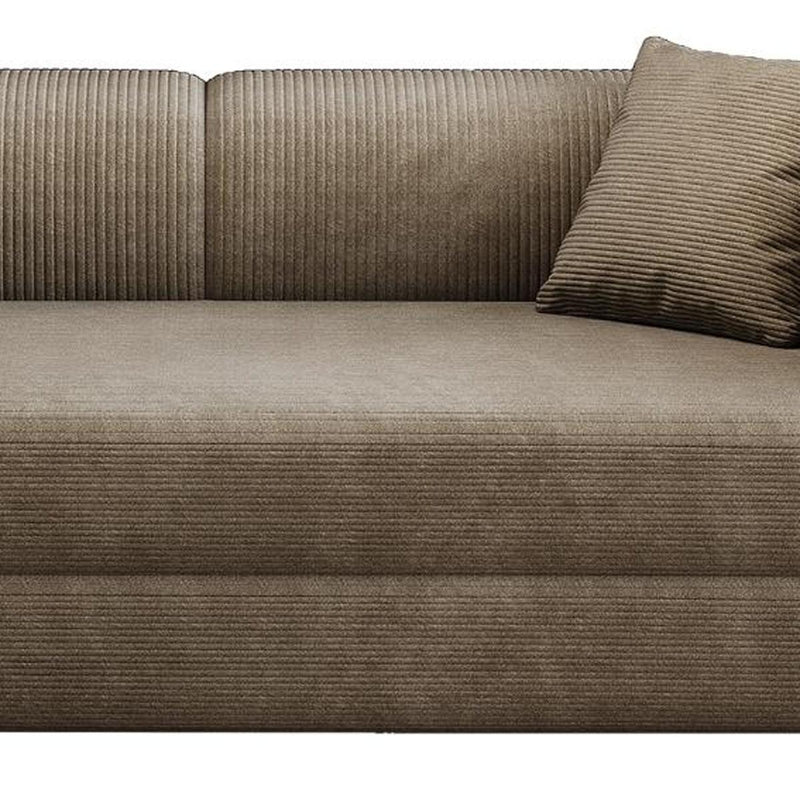 Corduroy Convertible Futon Sleeper Sofa With Toss Pillows - Camel