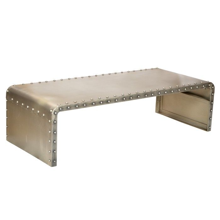 Bench Shaped Metal Coffee Table - Gold