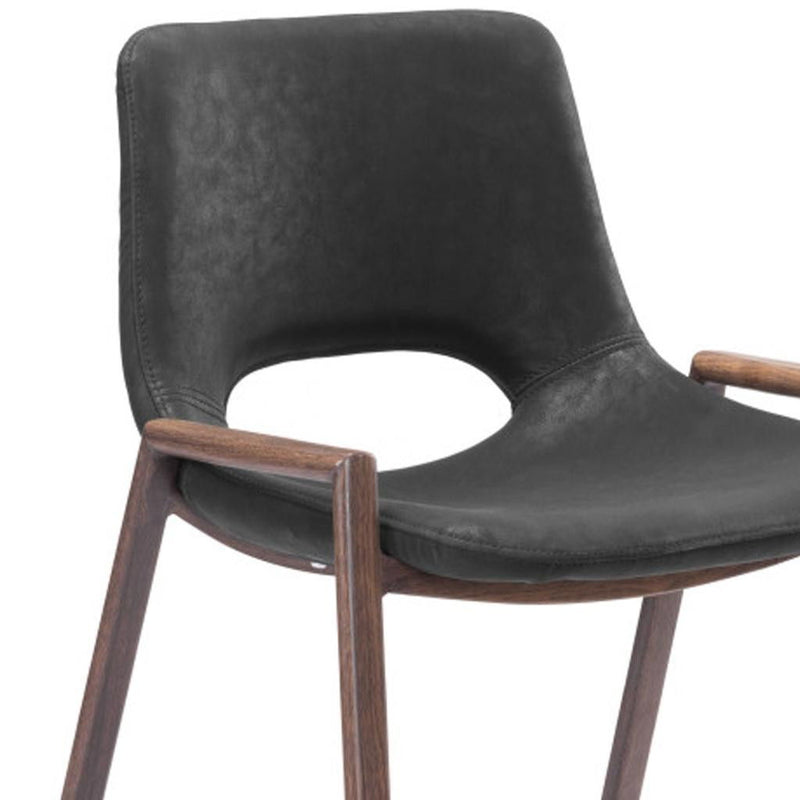 Steel Low Back Counter Height Bar Chairs (Set of 2) - Black And Brown