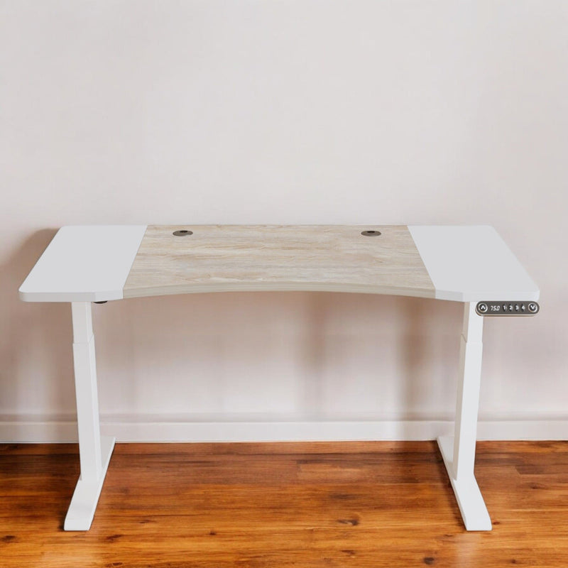 Adjustable Standing Desk - Brown And White