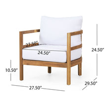 Load image into Gallery viewer, Outdoor Acacia Wood Patio Club Chair, Waterproof Thick Cushion, Deep Seating
