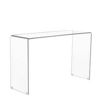 Load image into Gallery viewer, Elegant Transparent Tempered Glass Console Table With Rounded Edges, Modern Sofa Table - Clear
