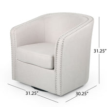 Load image into Gallery viewer, Modern Upholstered Swivel Club Chair With Nailhead Trim
