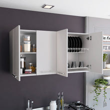 Load image into Gallery viewer, Wall Cabinet Four Doors, With Two Internal Shelves And Internal Plate And Glass Organizer - White
