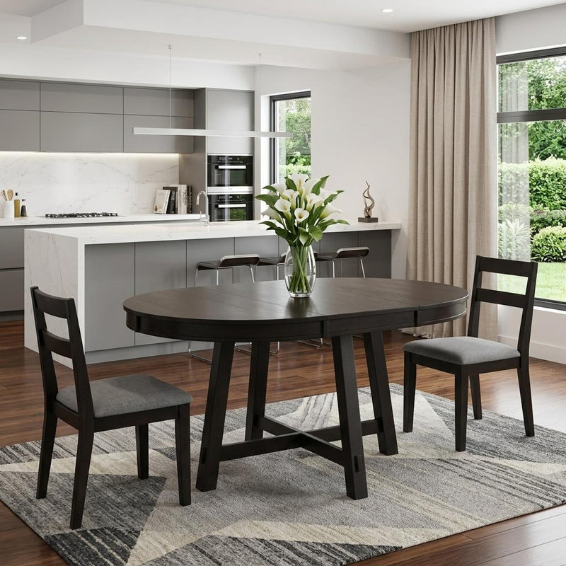 Removable Leaf Oval Extendable Dining Table - Espresso