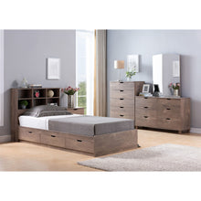 Load image into Gallery viewer, Bookcase Headboard 6 Shelves 3 Shelves Adjustable Top Panel Rounded Corners
