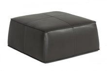 Load image into Gallery viewer, Faux Leather Cocktail Ottoman - Slate Gray
