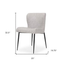Load image into Gallery viewer, Upholstered Fabric Metal Wing Back Dining Side Chair - Gray

