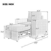 Load image into Gallery viewer, Single Pull Out Sofa Bed With USB Ports And Cup Holders
