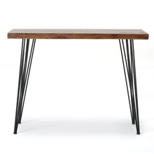 Load image into Gallery viewer, Modern Industrial Breakfast Bar Table, Metal Hairpin Legs &amp; Wood Veneer Top - Natural
