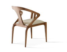 Load image into Gallery viewer, Upholstered Faux Leather Curved Back Dining Arm Chair - Brown / White
