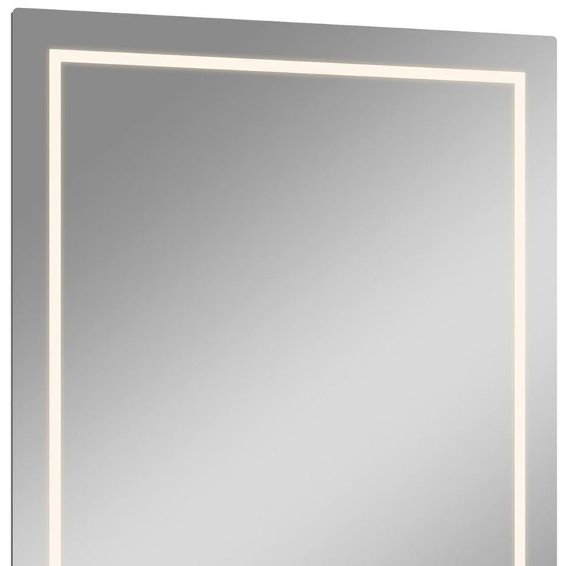 Lighted Wall Mounted And Dresser Mount Frameless Accent Mirror Accent - Clear