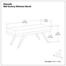Load image into Gallery viewer, Chanelle - Mid-Century Ottoman Bench
