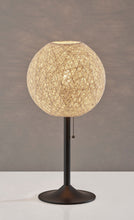 Load image into Gallery viewer, Metal Candlestick Table Lamp With Off-White Globe Shade - Antiqued Bronze
