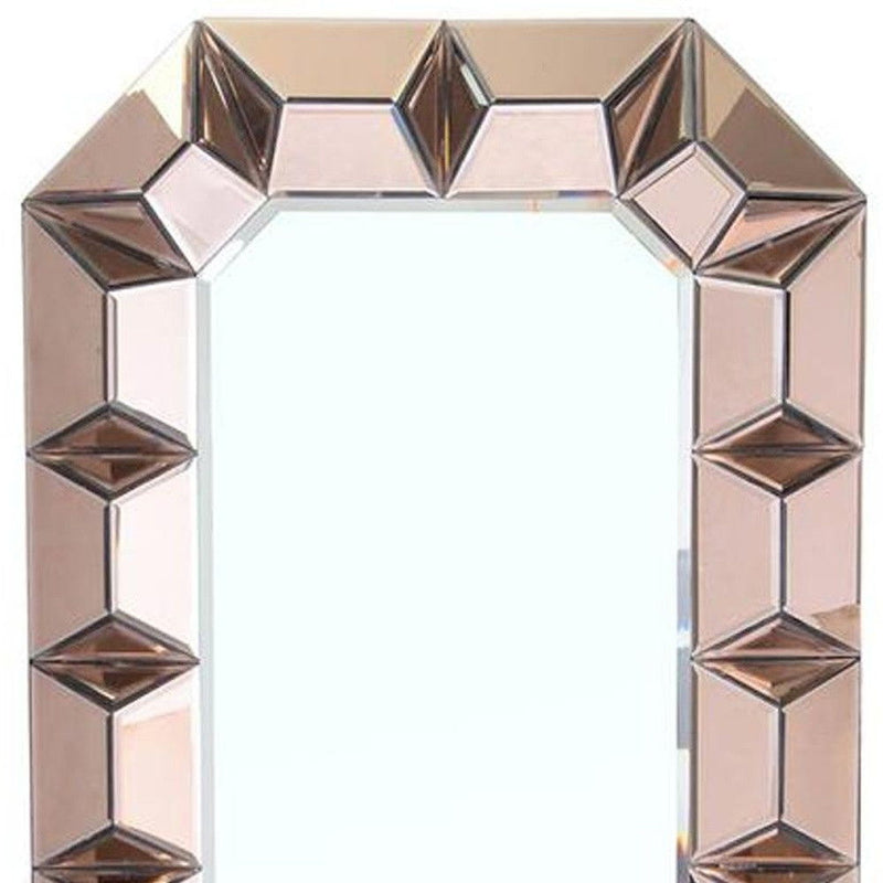 35" Rose Glass Framed Accent Mirror - Gold