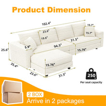 Load image into Gallery viewer, 4 Seat Sofa With Soft Pillows And Movable Ottoman
