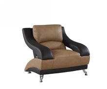 Load image into Gallery viewer, Two Tone Dazzling Leather Chair - Light Brown And Black
