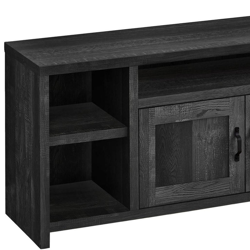 Cabinet Enclosed Storage TV Stand - Black