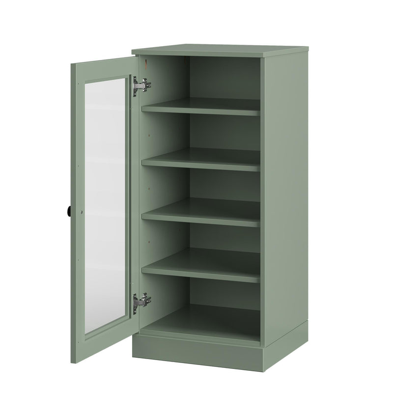 Ten Pair Solid Woodshoe Storage Cabinet (752253) - Sage