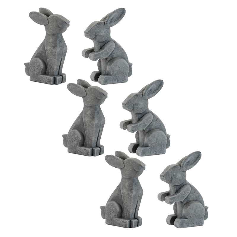Poly Rabbit Figurine (Set of 2) - Gray
