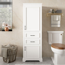 Load image into Gallery viewer, Freestanding Bathroom Vanity Tall With Damping Hinge Doors, Adjustable Shelves - White

