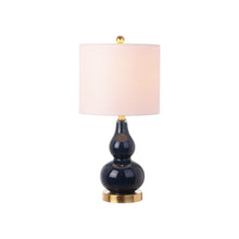 Load image into Gallery viewer, Gourd Table Lamps With Drum Shades (Set of 2) - Navy Blue
