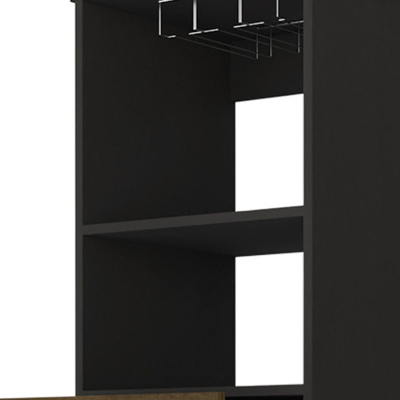 Bar Cabinet With Two Drawers - Black