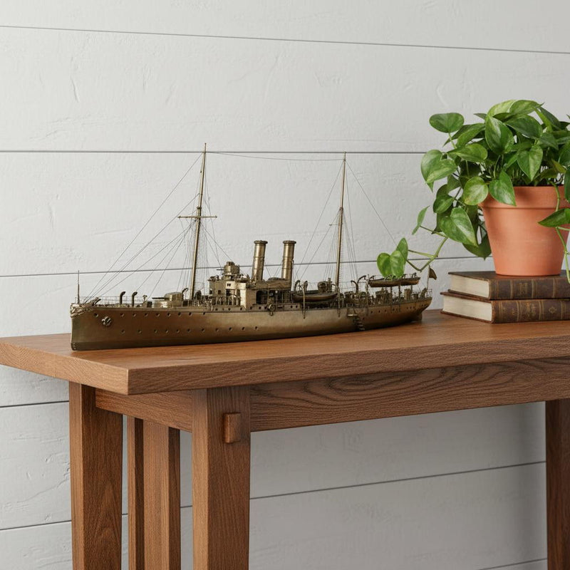 Hand Painted Model Boat (624458) - Bronze